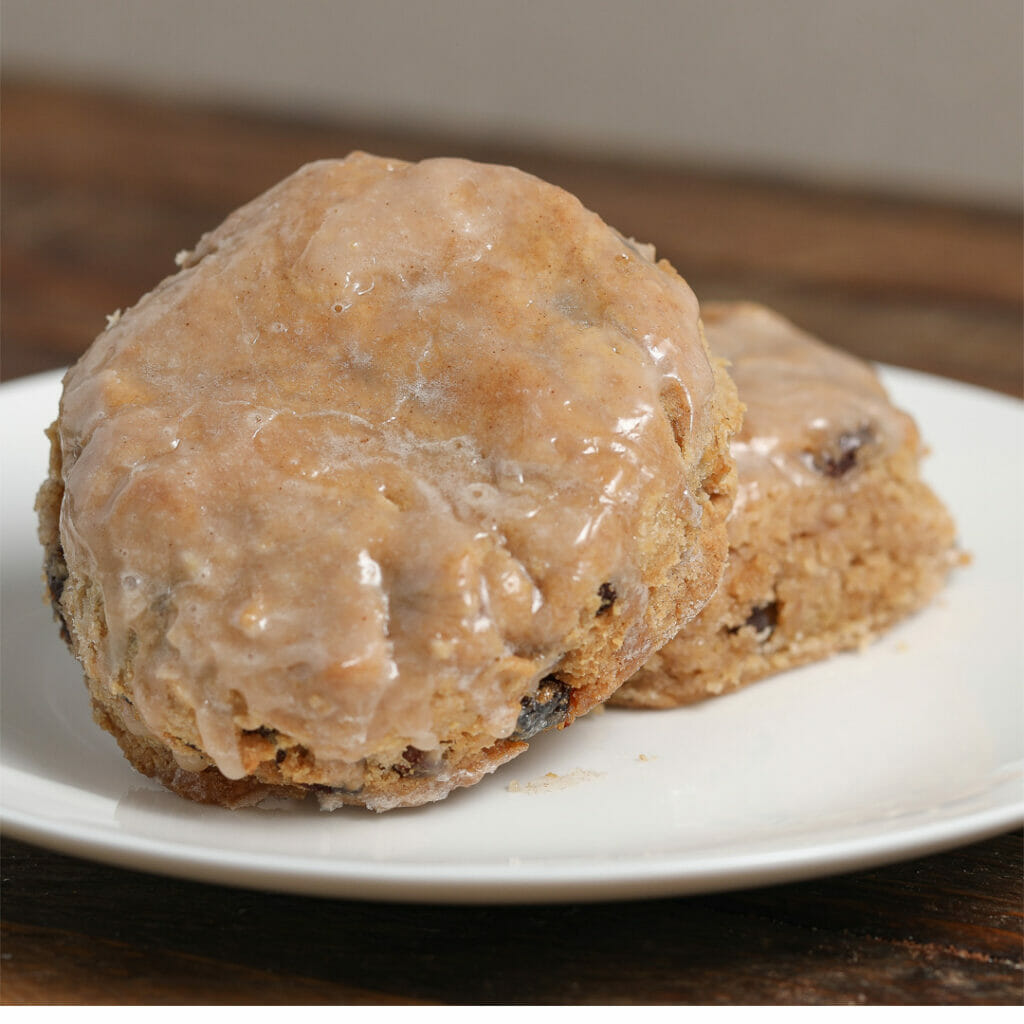 Glazed Cinnamon Raisin Biscuits